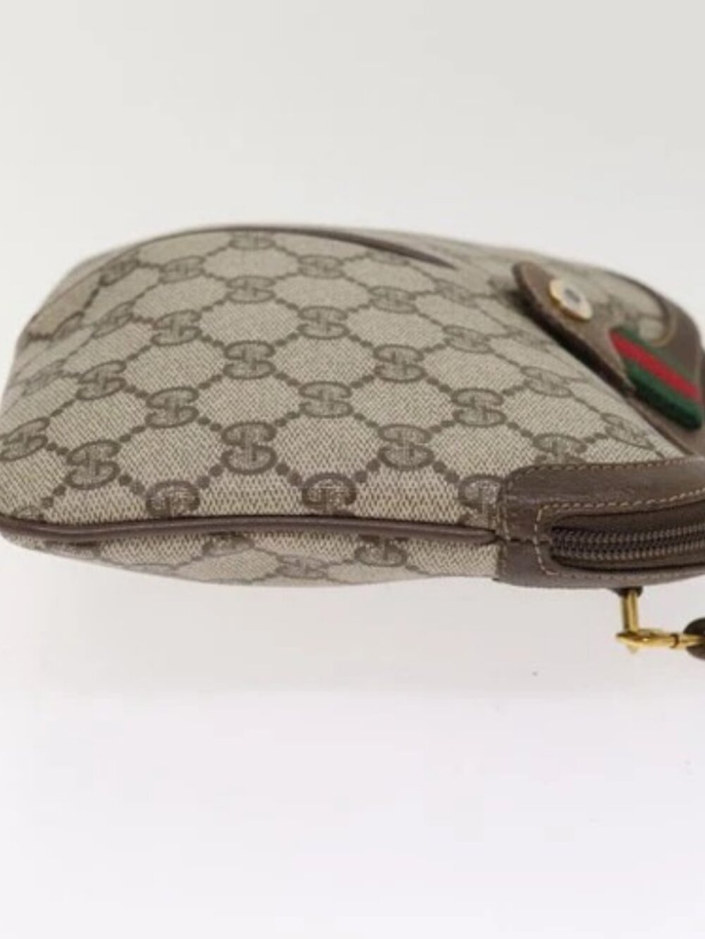 GUCCI GG Supreme Web Sherry Line Shoulder Bag PVC Beige 904 02 047 Auth 87866 - Picture 3 of 16